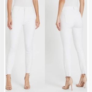 NWT Mother Looker Ankle Fray White Jeans